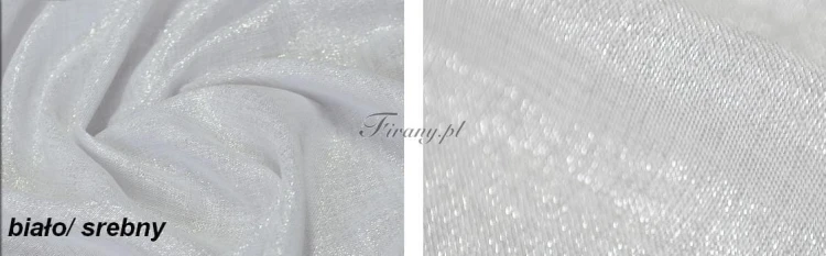 tkanina zasłonowa biało srebrna