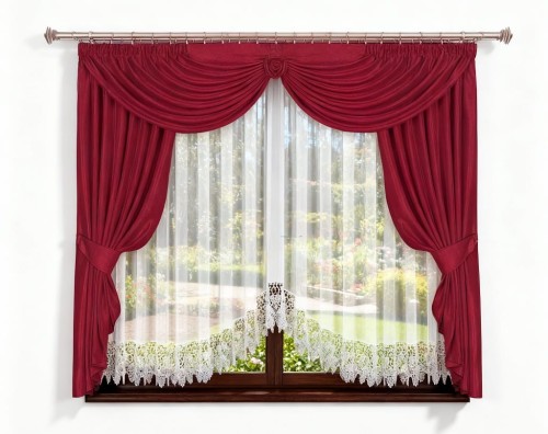 Róża 500x160 cm Komplet zasłon z firaną.jpeg