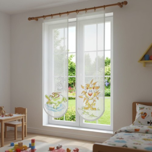 Gotowe firany panelowe dla dzieci ZOO 47 x 140cm - 2 szt .jpeg
