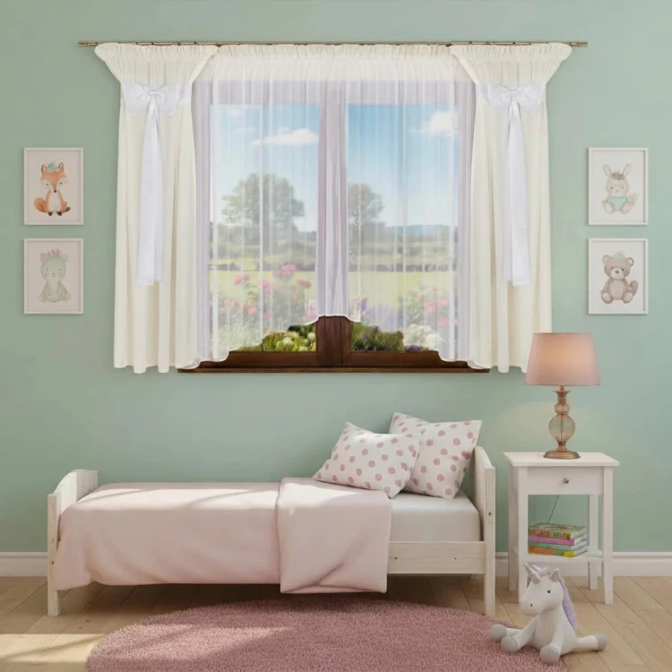 Komplet zasłon z kokardami + firana w łuk 300x160cm .jpeg